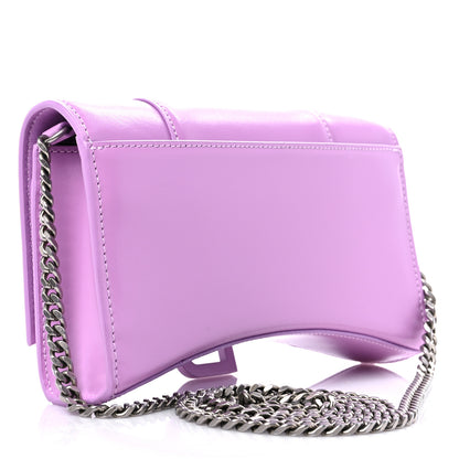 Balenciaga Shiny Box Calfskin Tonal B Hourglass Chain Bag Liliac 3 of 7