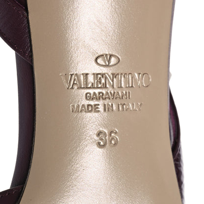 Valentino Garavani Wrinkled Patent Rockstud Half D'Orsay Slingback 85mm Pumps 36 Rubin 7 of 14