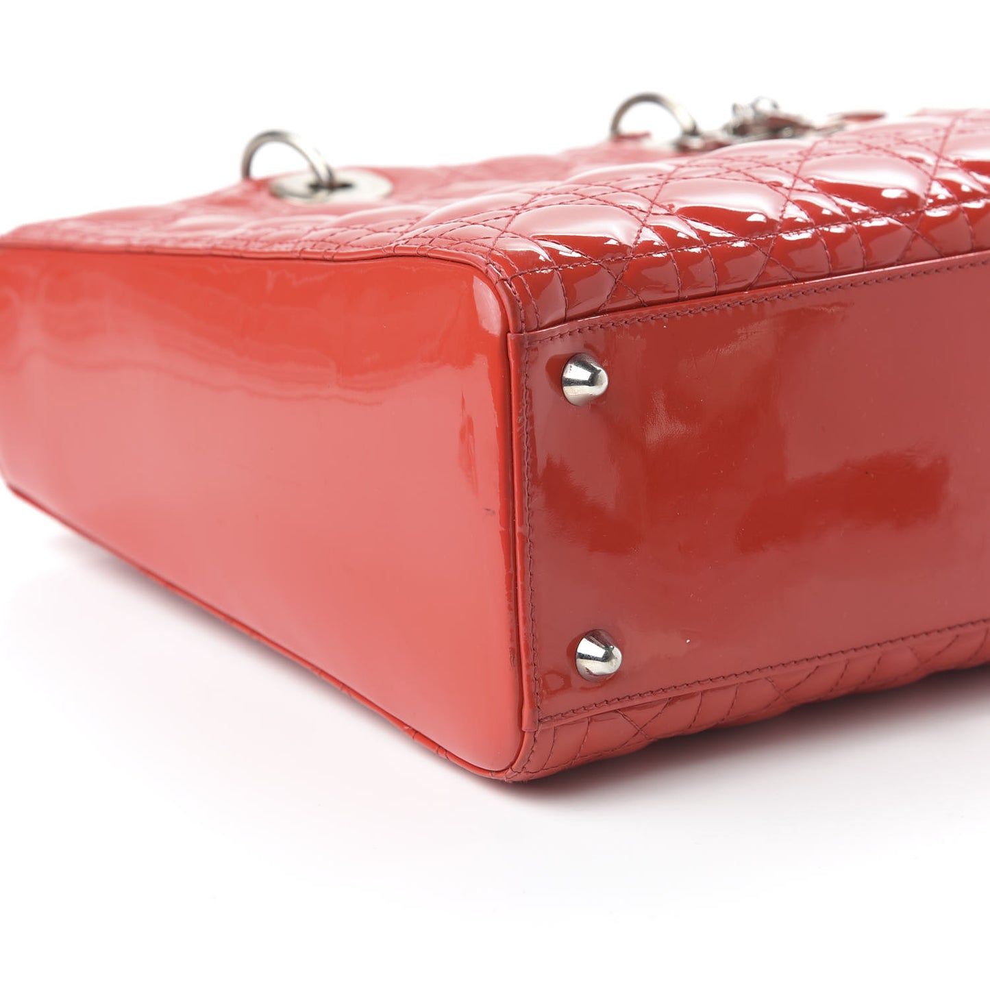 Patent Cannage Large Lady Dior Red