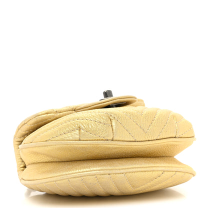 Chanel Metallic Aged Calfskin Chevron Small Bubble CC Flap Gold 4 of 13