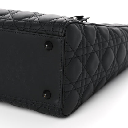 Christian Dior Ultra Matte Calfskin Cannage Large Lady Dior Black 9 of 14