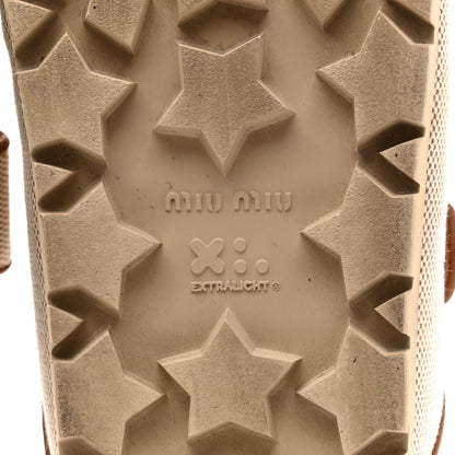Miu Miu Canvas Logo Slide Sandals 38 Beige Brandy 8 of 10