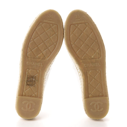 Chanel Patent Calfskin Crystal CC Espadrilles 36 White Black 6 of 12