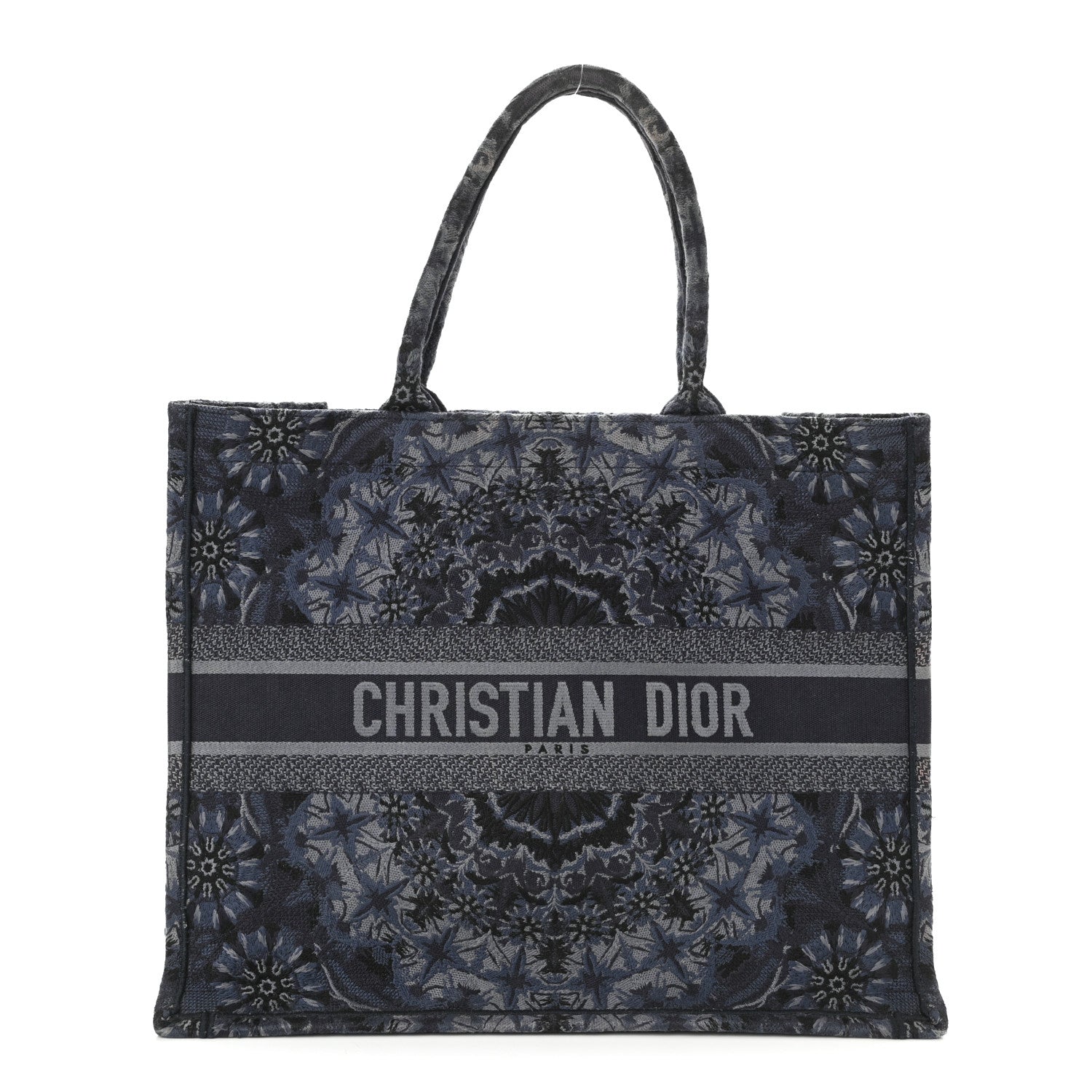 Christian Dior Canvas Embroidered Large KaleiDioroscopic Book Tote Blue 1 of 8