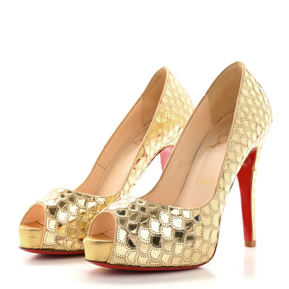 Christian Louboutin Calfskin Crepe Poseidon 120 Pumps 37 Perle 4 of 11
