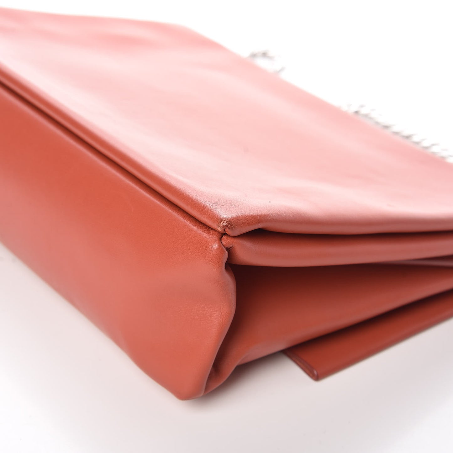 Smooth Calfskin Blade Chain Flap Terracotta