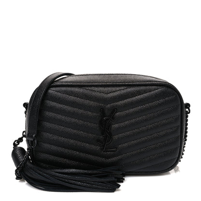 Saint Laurent Grain De Poudre Matelasse Monochrome Monogram Mini Lou Camera Bag Black 1 of 10