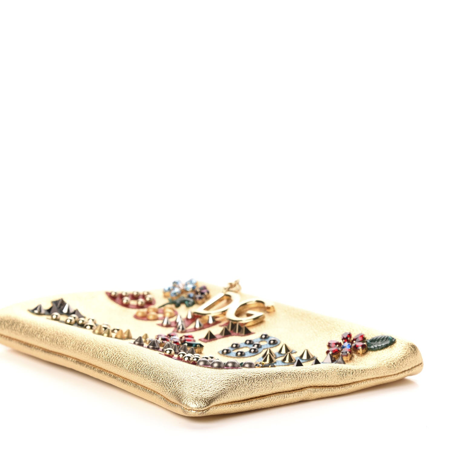 Dolce & Gabbana Metallic Calfskin Cleo Dont Buy This Bag Clutch Gold 8 of 8