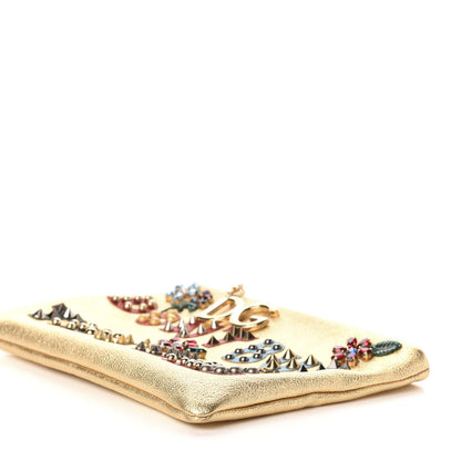Dolce & Gabbana Metallic Calfskin Cleo Dont Buy This Bag Clutch Gold 8 of 8