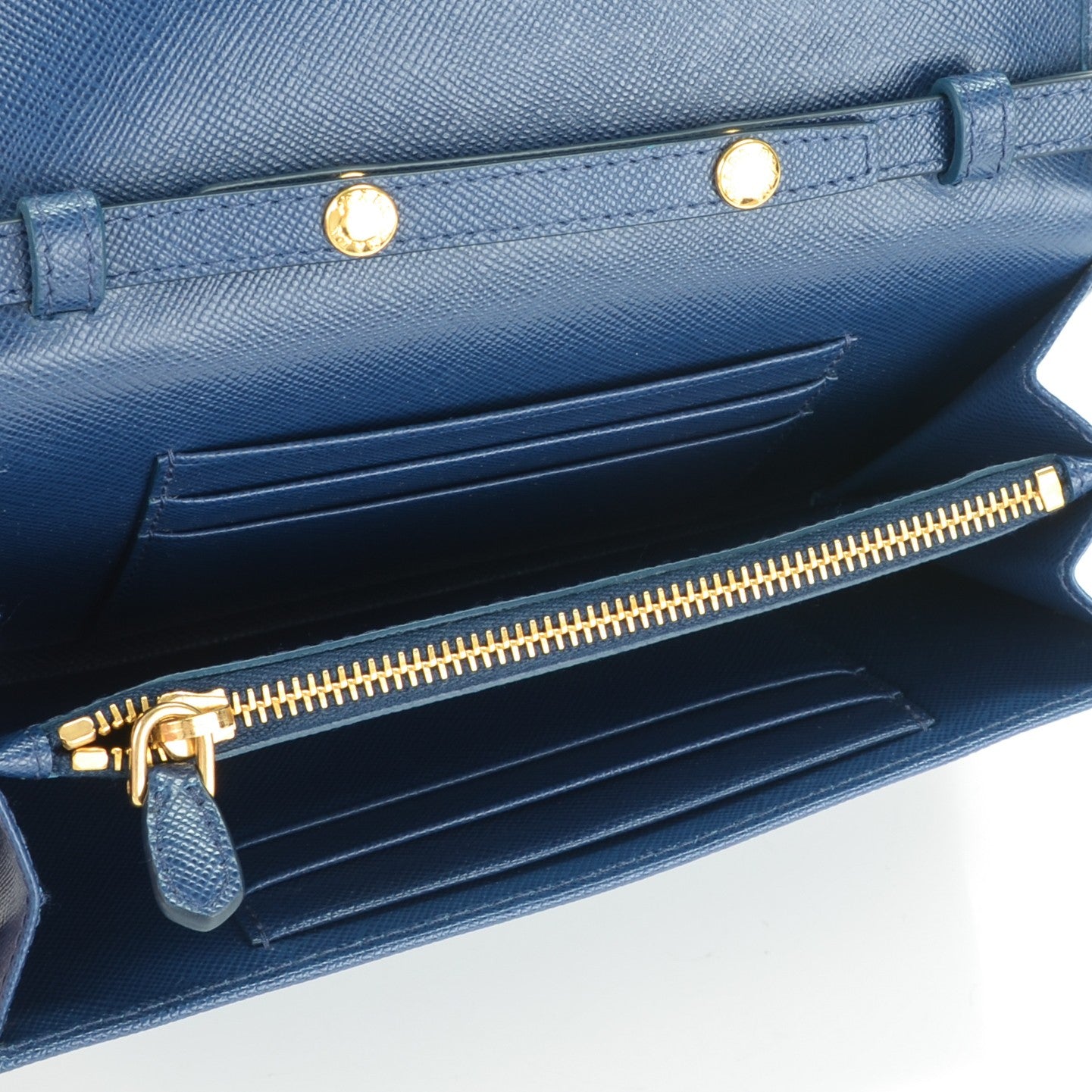 Saffiano Metal Flap Wallet Bleuette