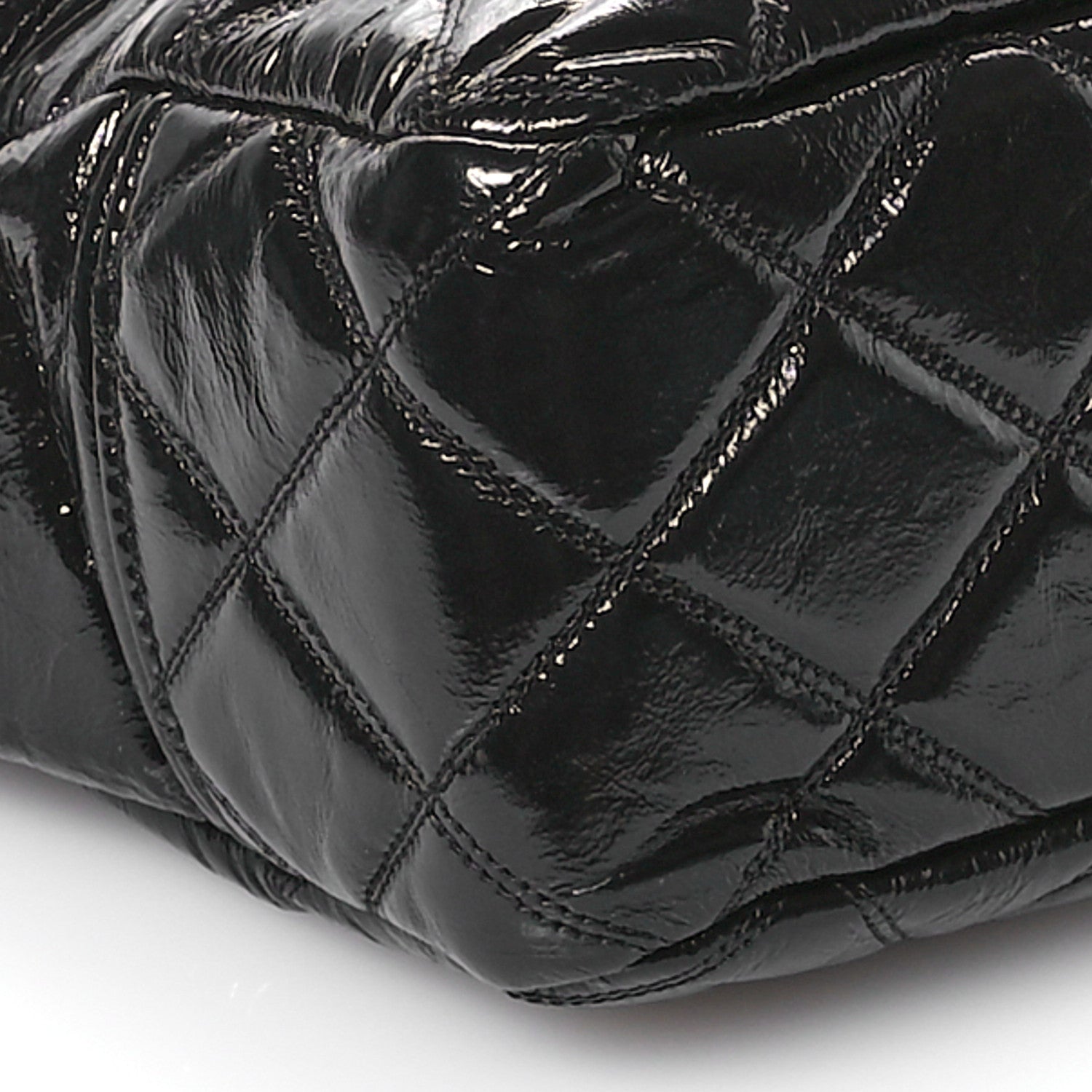 Chanel Shiny Aged Calfskin Quilted Large Shopping Bag Black 9 of 11