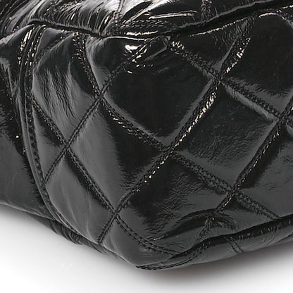 Chanel Shiny Aged Calfskin Quilted Large Shopping Bag Black 9 of 11
