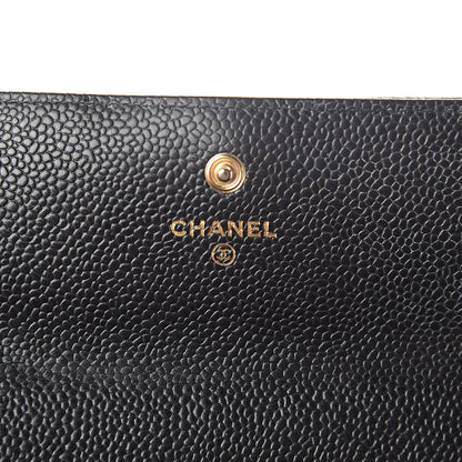 Chanel Caviar Quilted Large Gusset Flap Wallet Black 6 of 12