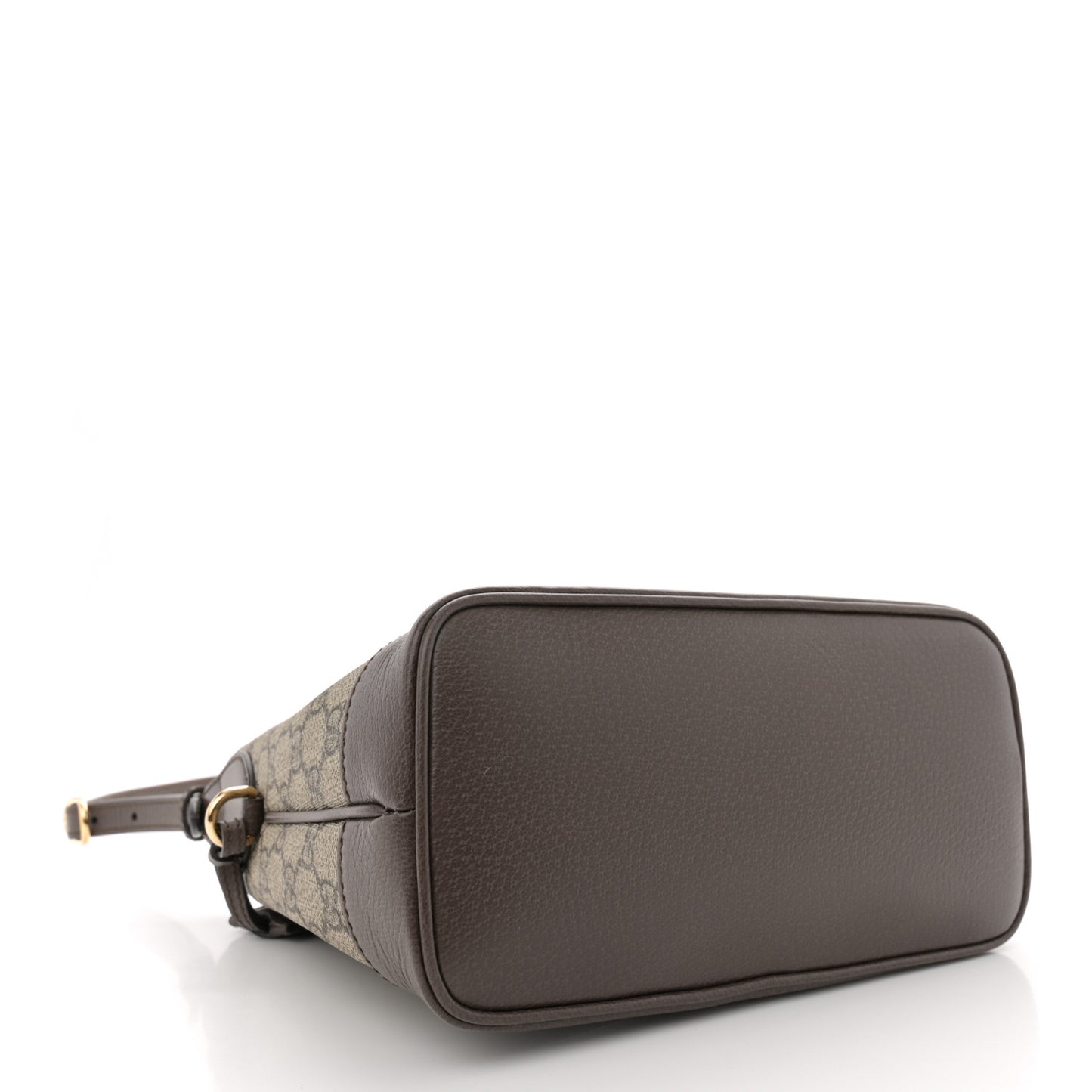 GG Supreme Monogram Textured Dollar Calfskin Web Small Ophidia Bucket Shoulder Bag Beige Ebony New Acero