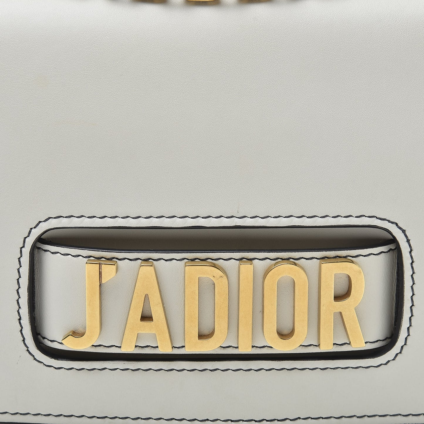 Calfskin J'Adior Chain Flap Bag Off White