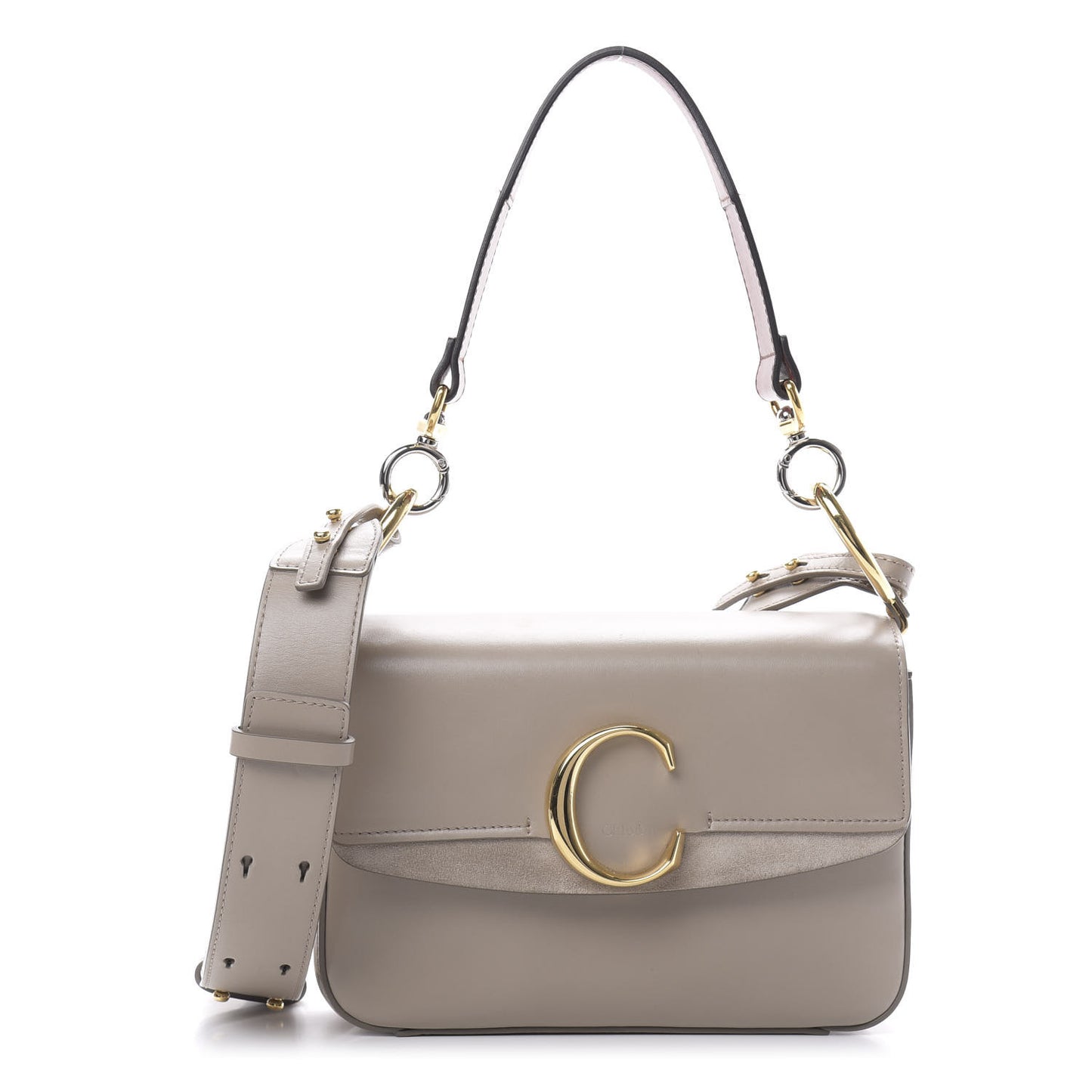 Calfskin Small C Double Carry Motty Grey