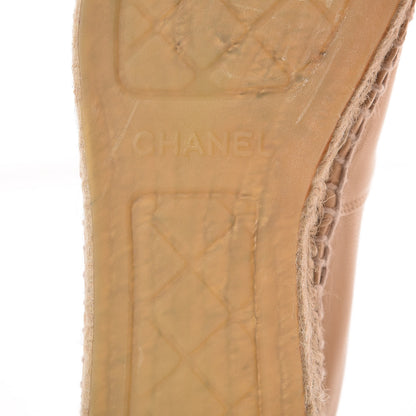 Chanel Lambskin CC Espadrilles 38 Beige Black 7 of 10