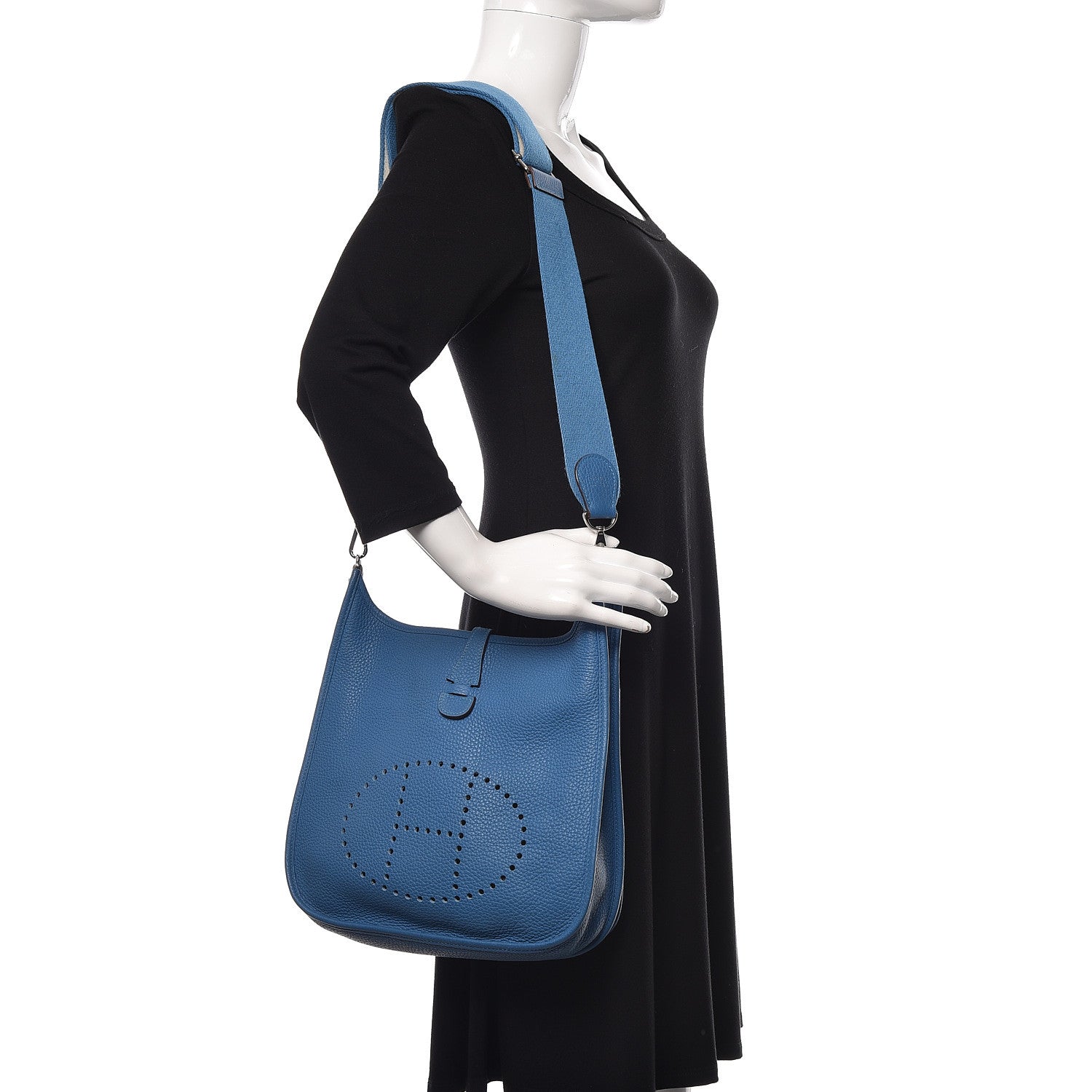 Hermes Taurillon Clemence Amazone Evelyne III PM Mykonos White 2 of 11