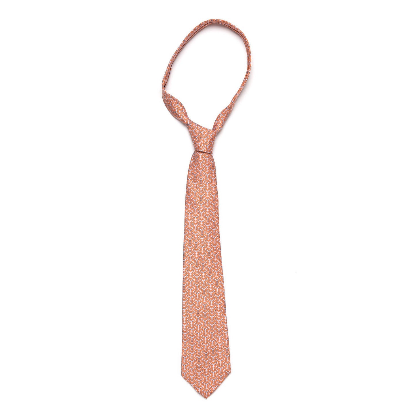 Mens Silk Anchor Neck Tie Orange