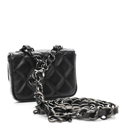 Chanel Lambskin Quilted Mini Chain Belt Bag So Black 3 of 12