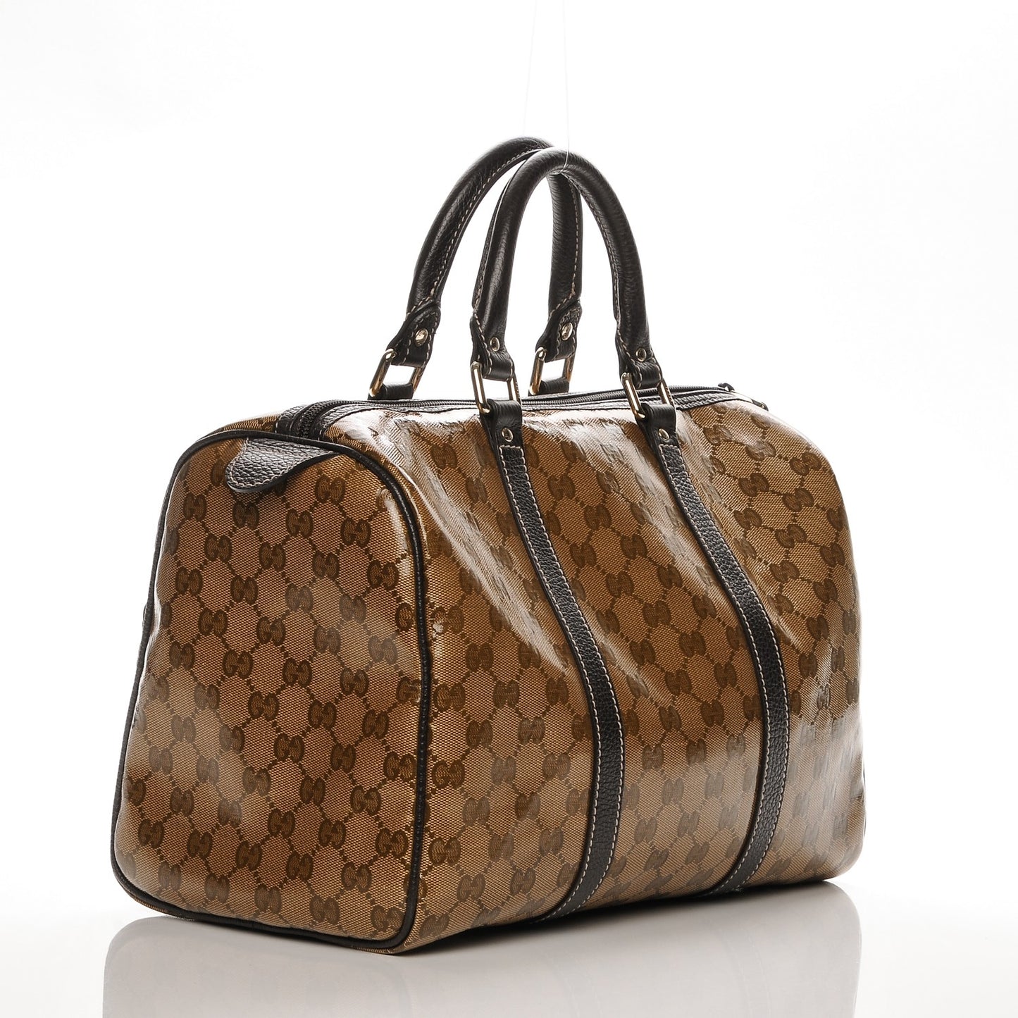 Crystal Monogram Medium Joy Boston Dark Brown