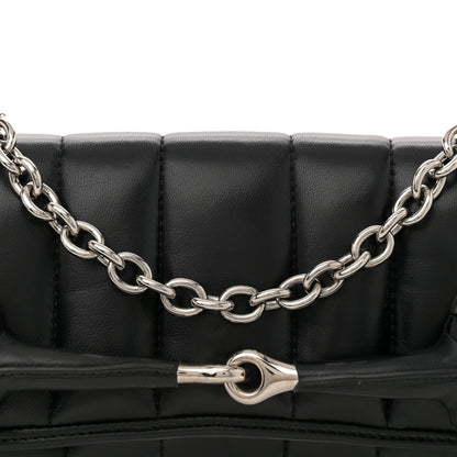 Gucci Nappa Vertical Matelasse Medium Maxi Horsebit Chain Shoulder Bag Black 8 of 12