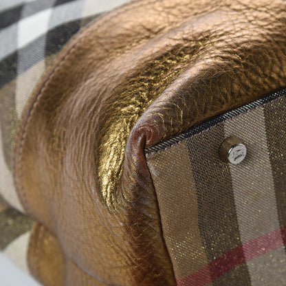Burberry Shimmer Check Byron Tote Gold 13 of 13