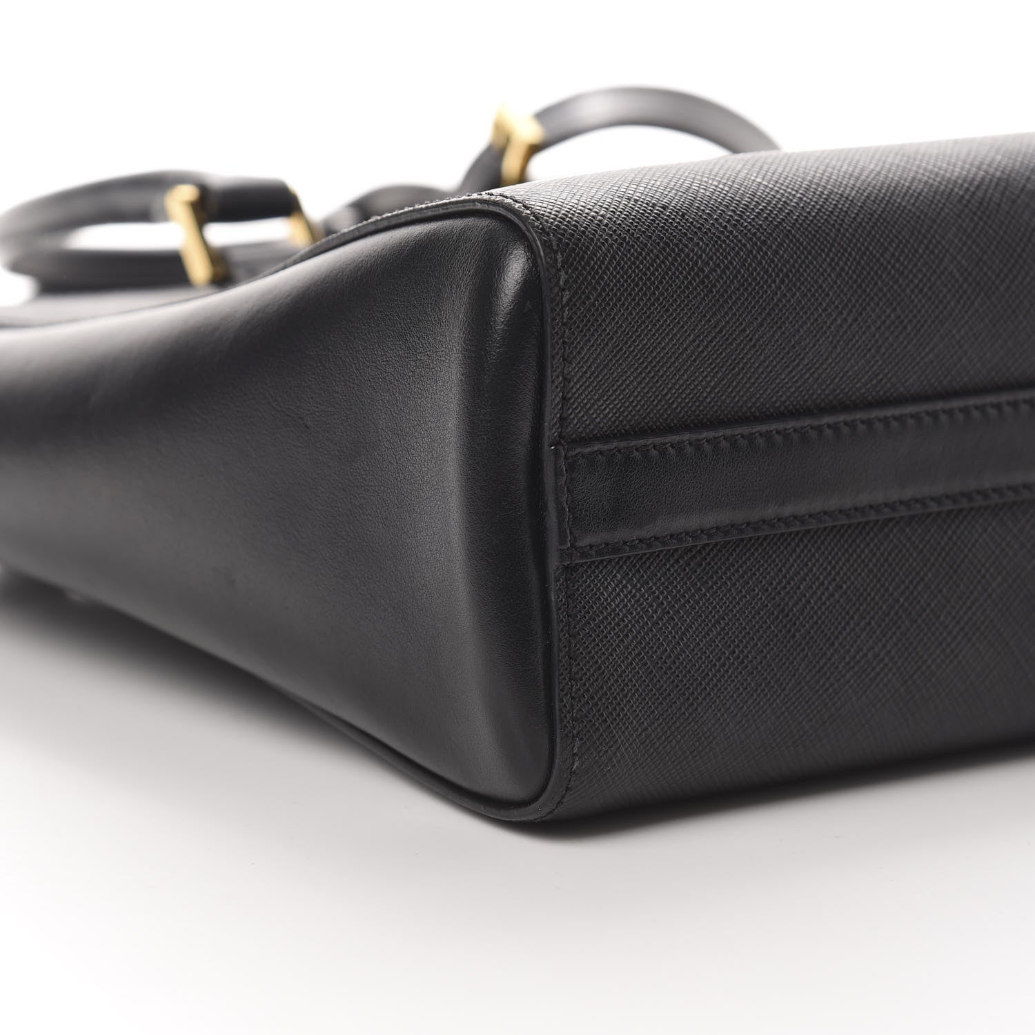 Prada Saffiano Soft Calfskin Small Zippered Tote Black 10 of 12