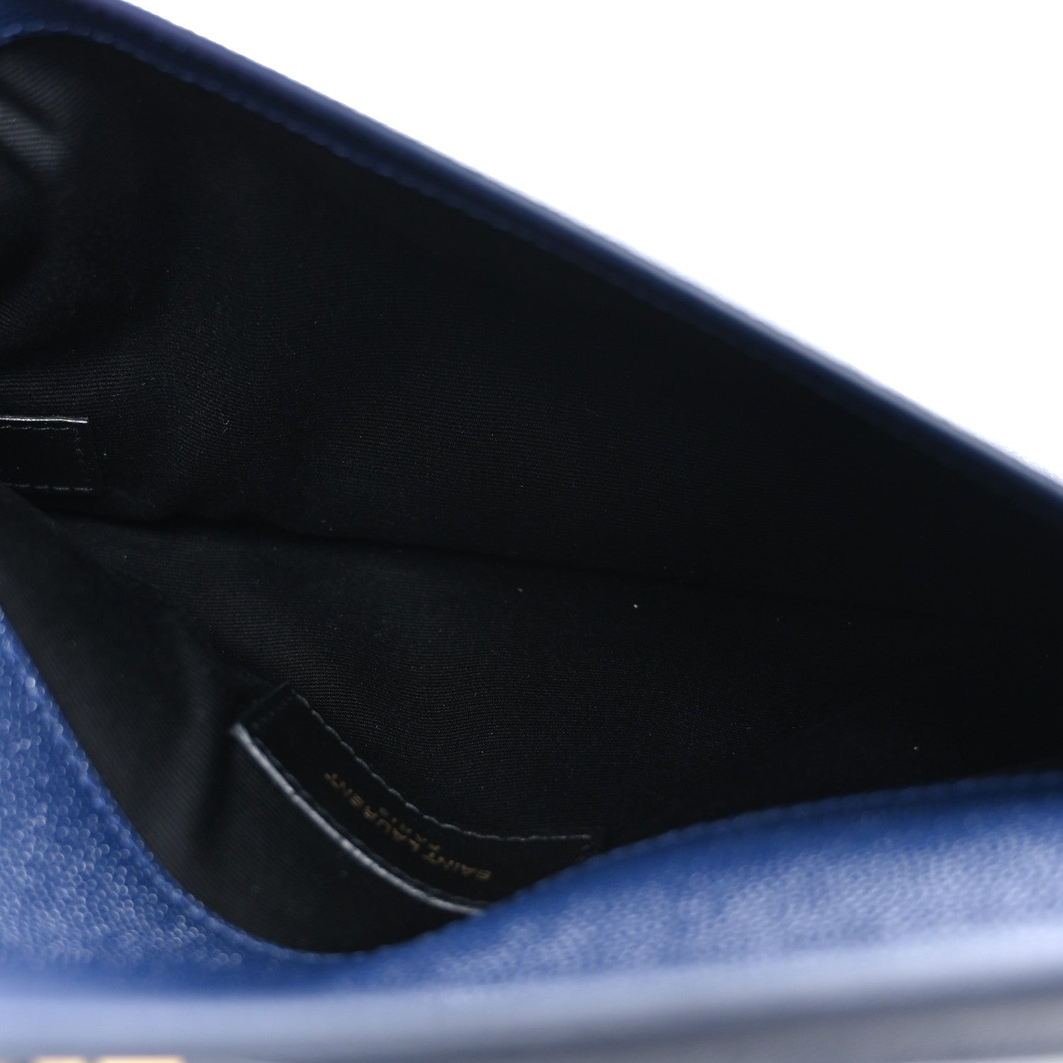 Saint Laurent Grain De Poudre Monogram Uptown Pouch Blue Charron 5 of 7
