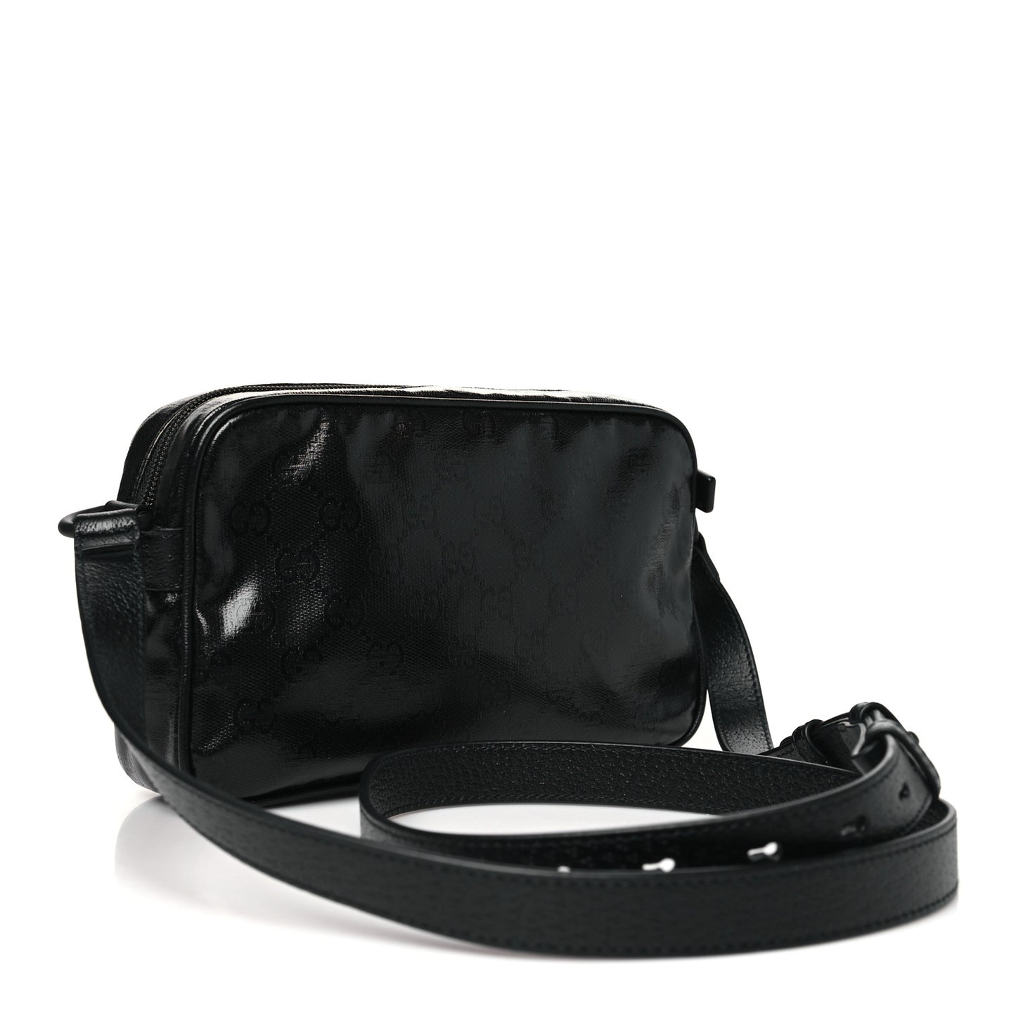 GG Crystal Monogram Mini Shoulder Bag Black