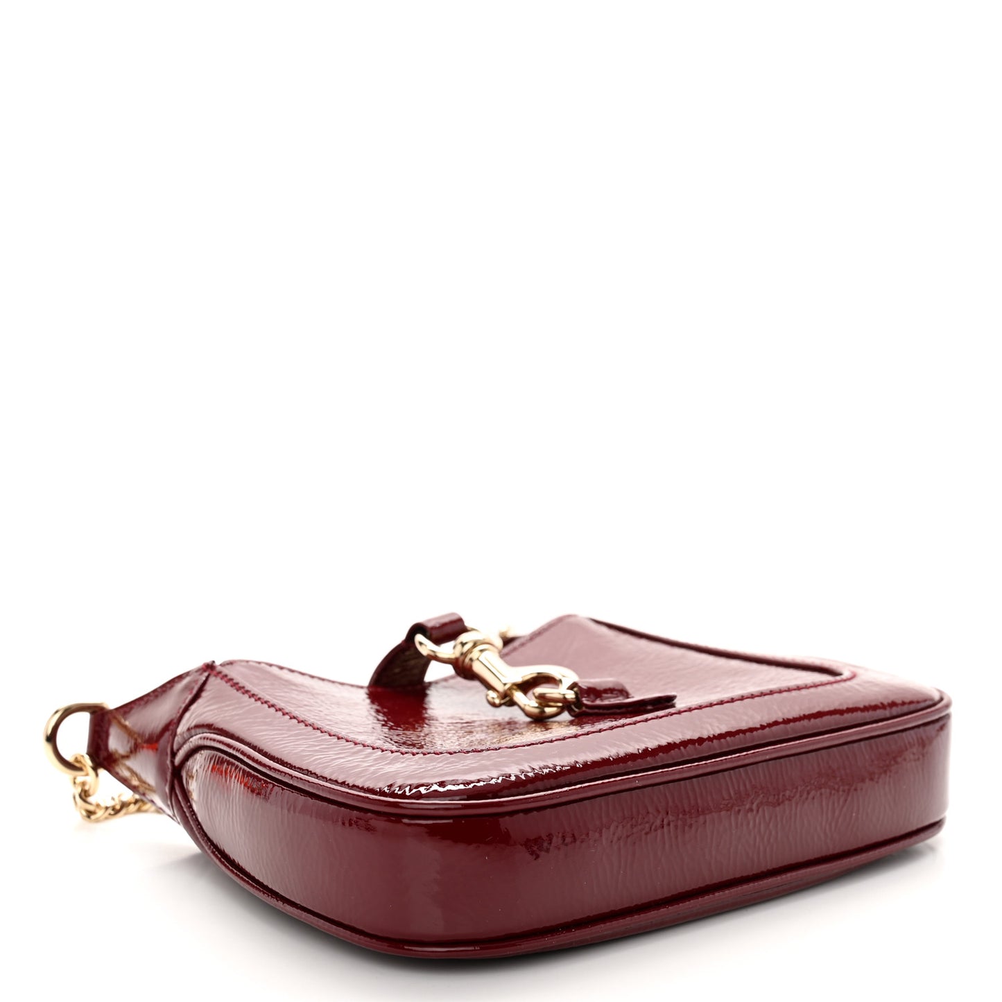 Crinkled Patent Mini Jackie Notte Bag Rosso Ancora Red