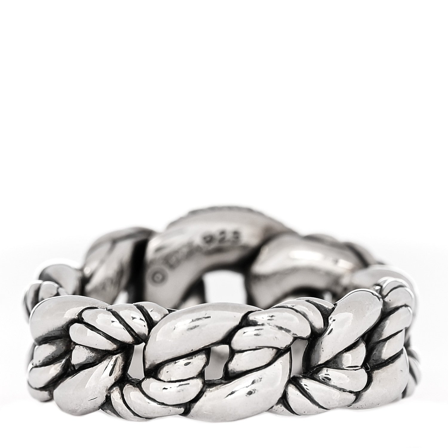 David Yurman Sterling Silver Pave Diamond Belmont Ring 54 6.75 3 of 4