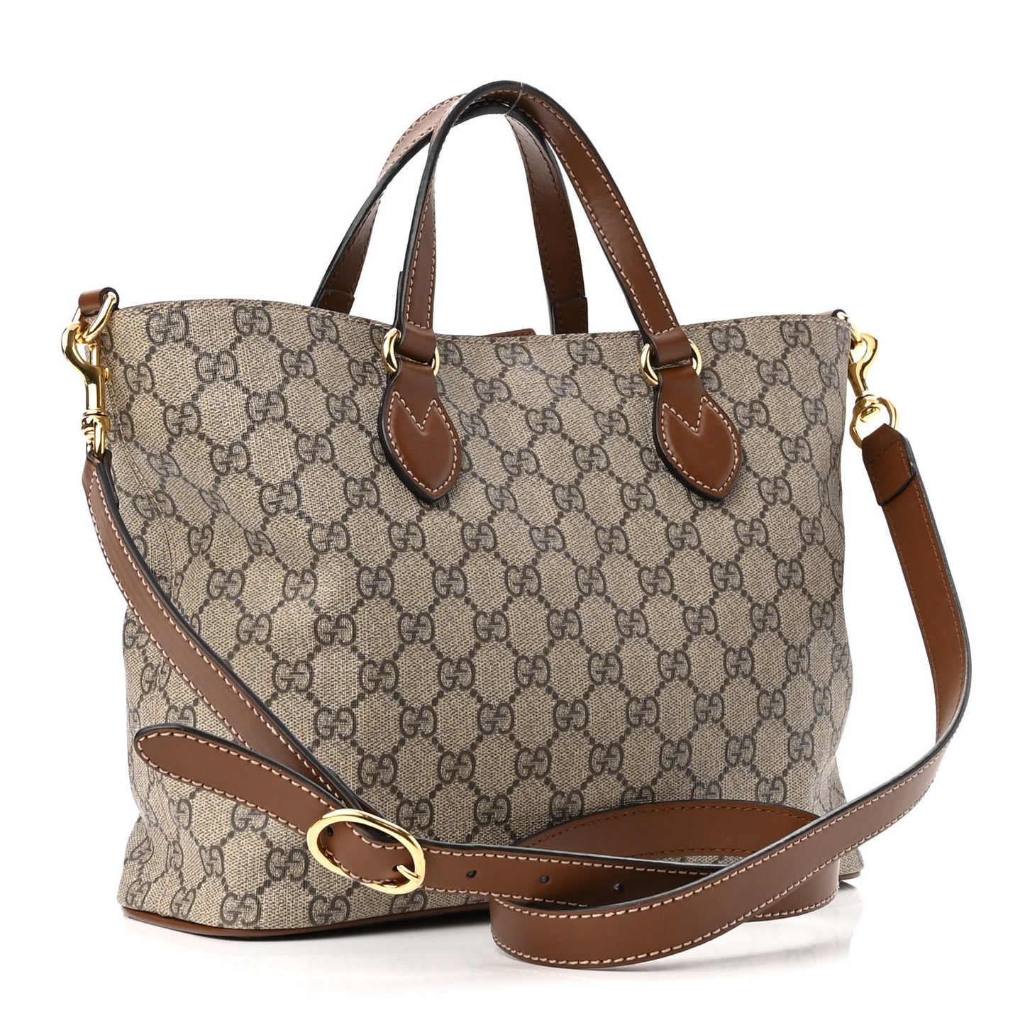 Soft GG Supreme Monogram Small Crossbody Tote Beige Cuir