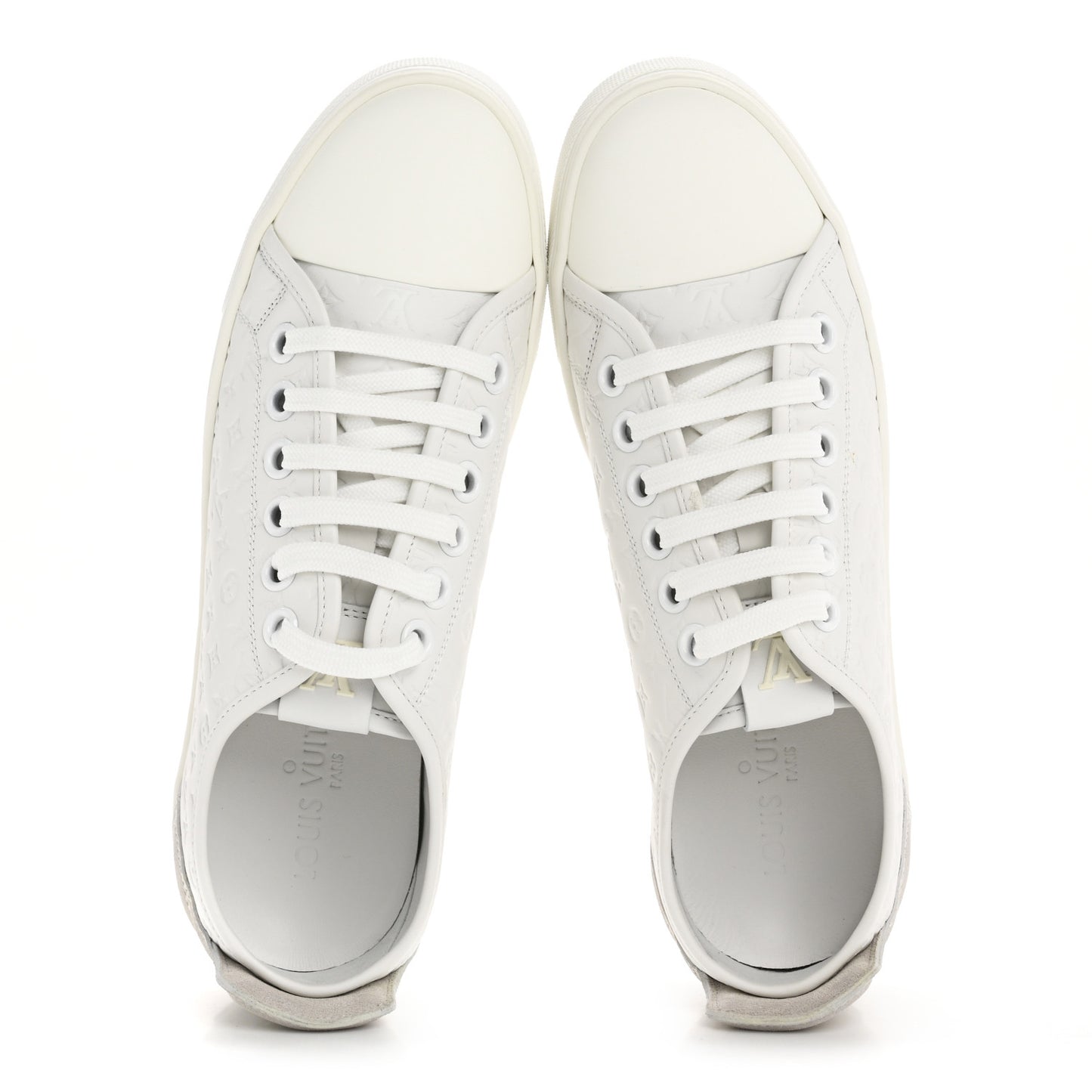 Calfskin Suede Monogram Punchy Sneaker 38 White