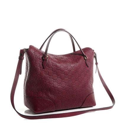 Gucci Guccissima Medium Bree Foldover Tote Classic Ruby 3 of 7