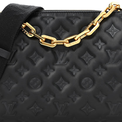 Louis Vuitton Lambskin Embossed Monogram Coussin PM Black 9 of 12