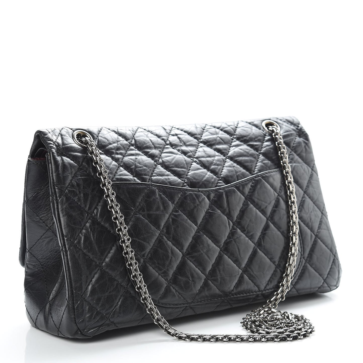 Aged Calfskin Quilted 2.55 Reissue 227 Flap Black