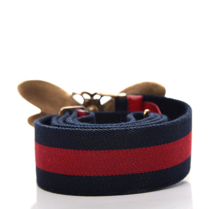 Gucci Web Queen Margaret Bee Belt 95 38 Red Navy 2 of 3