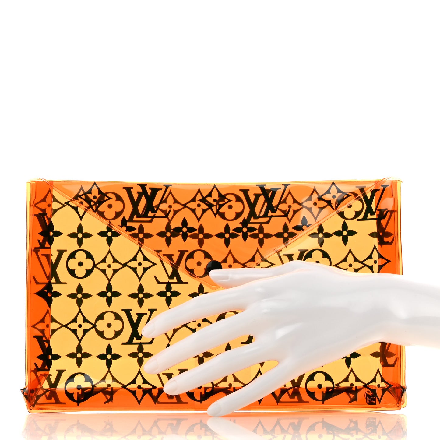 PVC Monogram Printed Envelope Pouch Orange