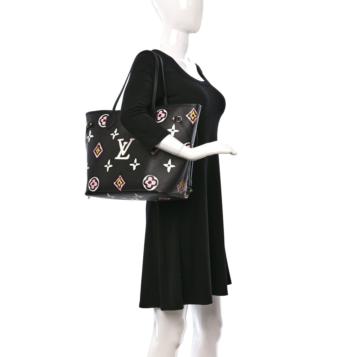 Louis Vuitton Monogram Giant Wild at Heart Neverfull MM Black 2 of 9