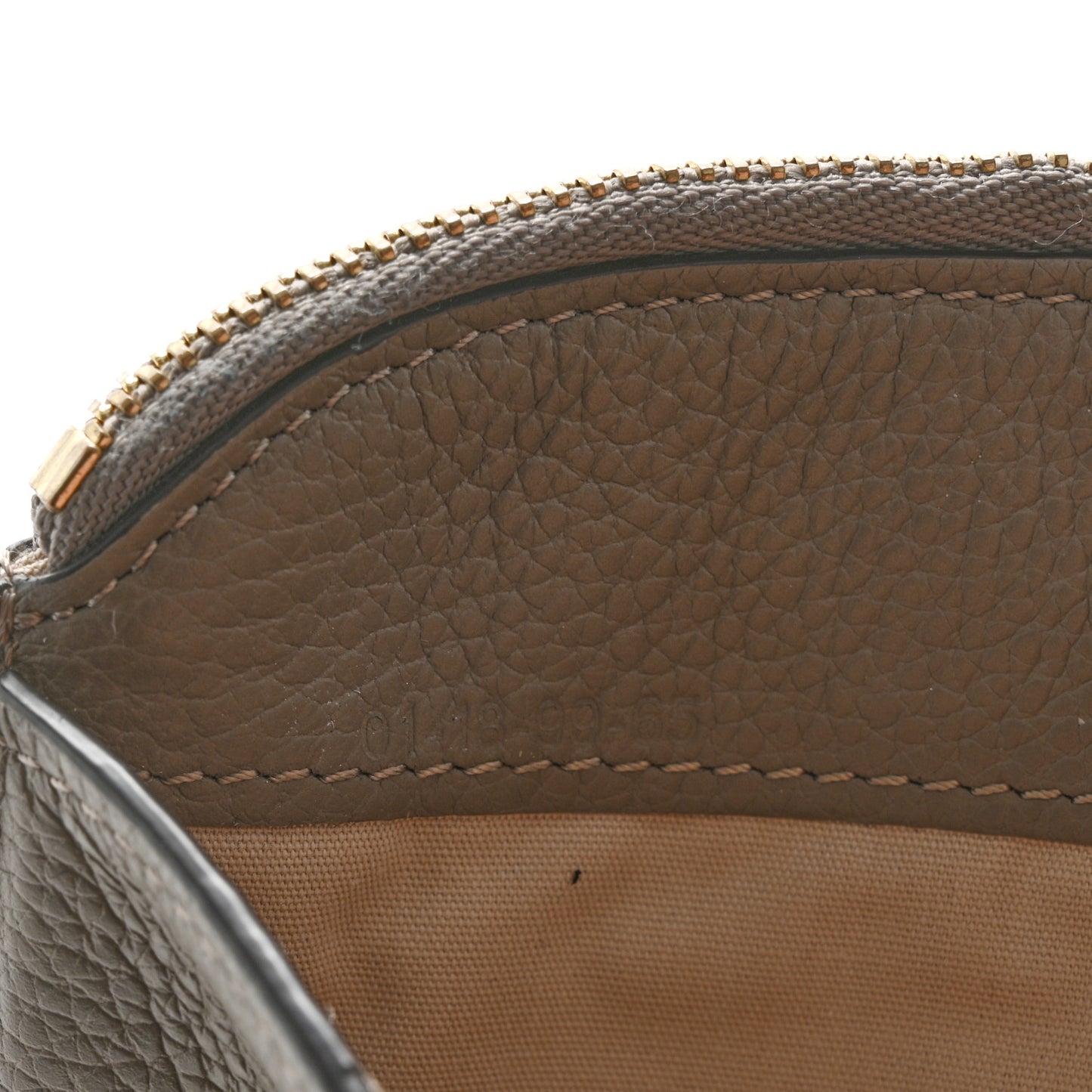 Grained Calfskin Purse Wallet Motty Grey