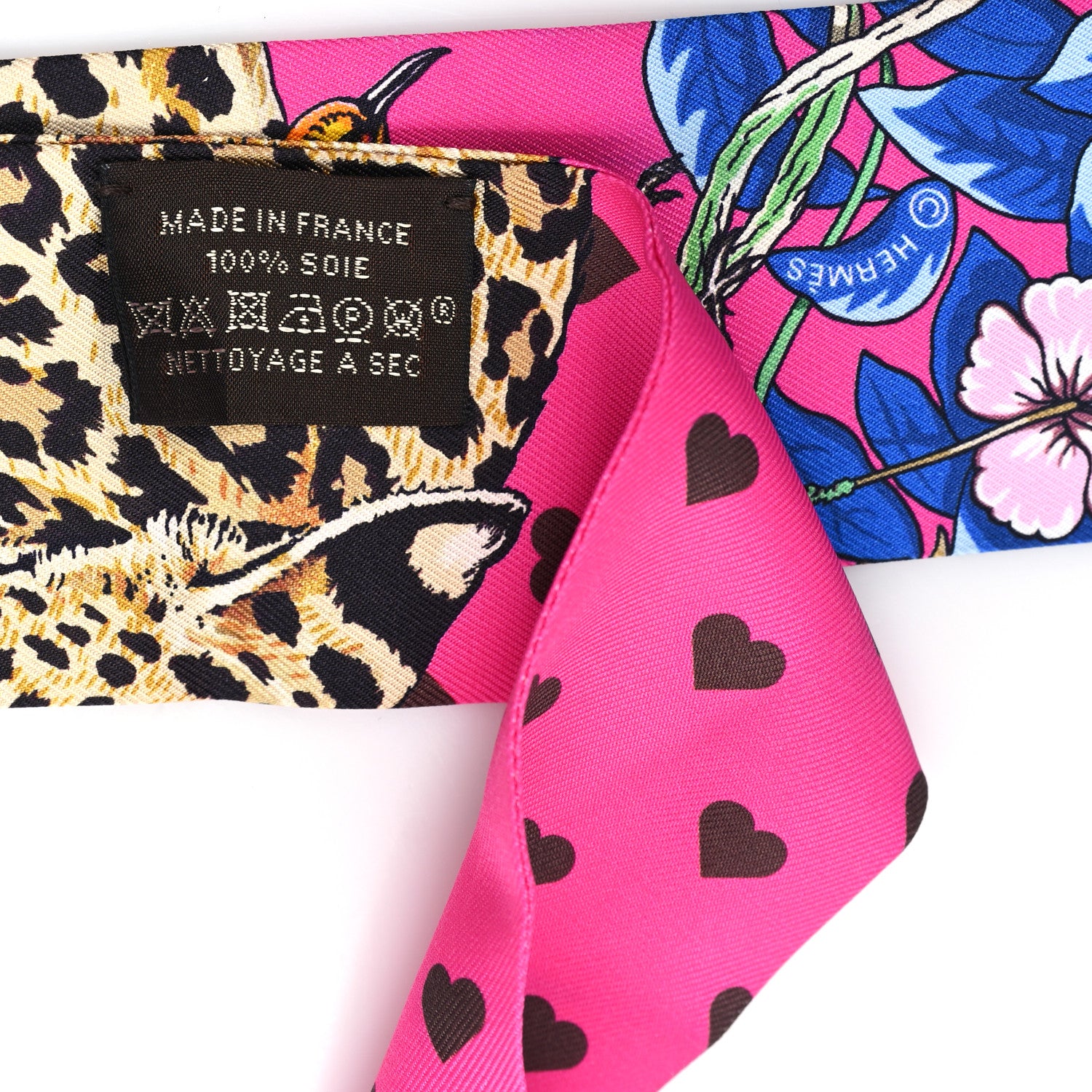 Hermes Silk Jungle Love Love Twilly Rose Vif Bleu Roy 3 of 3