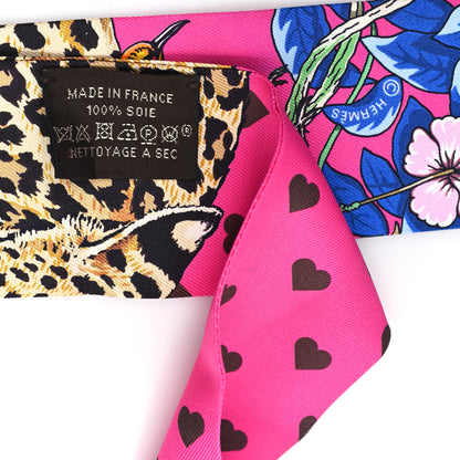 Hermes Silk Jungle Love Love Twilly Rose Vif Bleu Roy 3 of 3