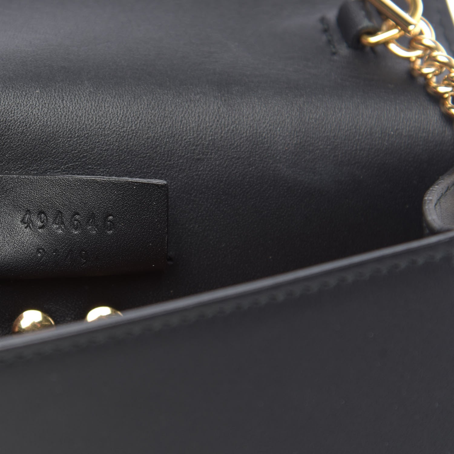 Gucci Calfskin Super Mini Sylvie Chain Shoulder Bag Black 7 of 10