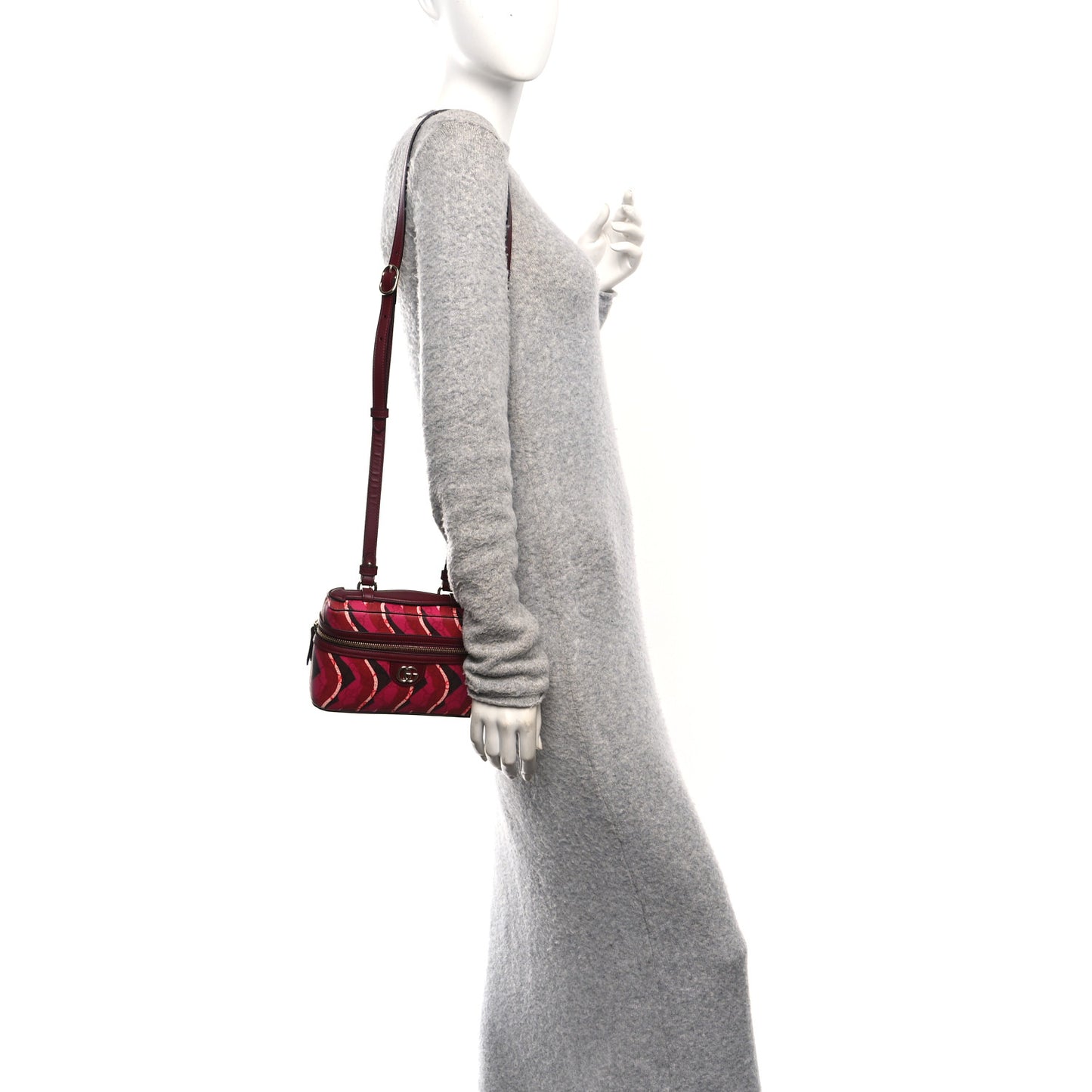 GG Supreme Monogram Canvas Lunar New Year Shoulder Bag  Red Pink Multicolor
