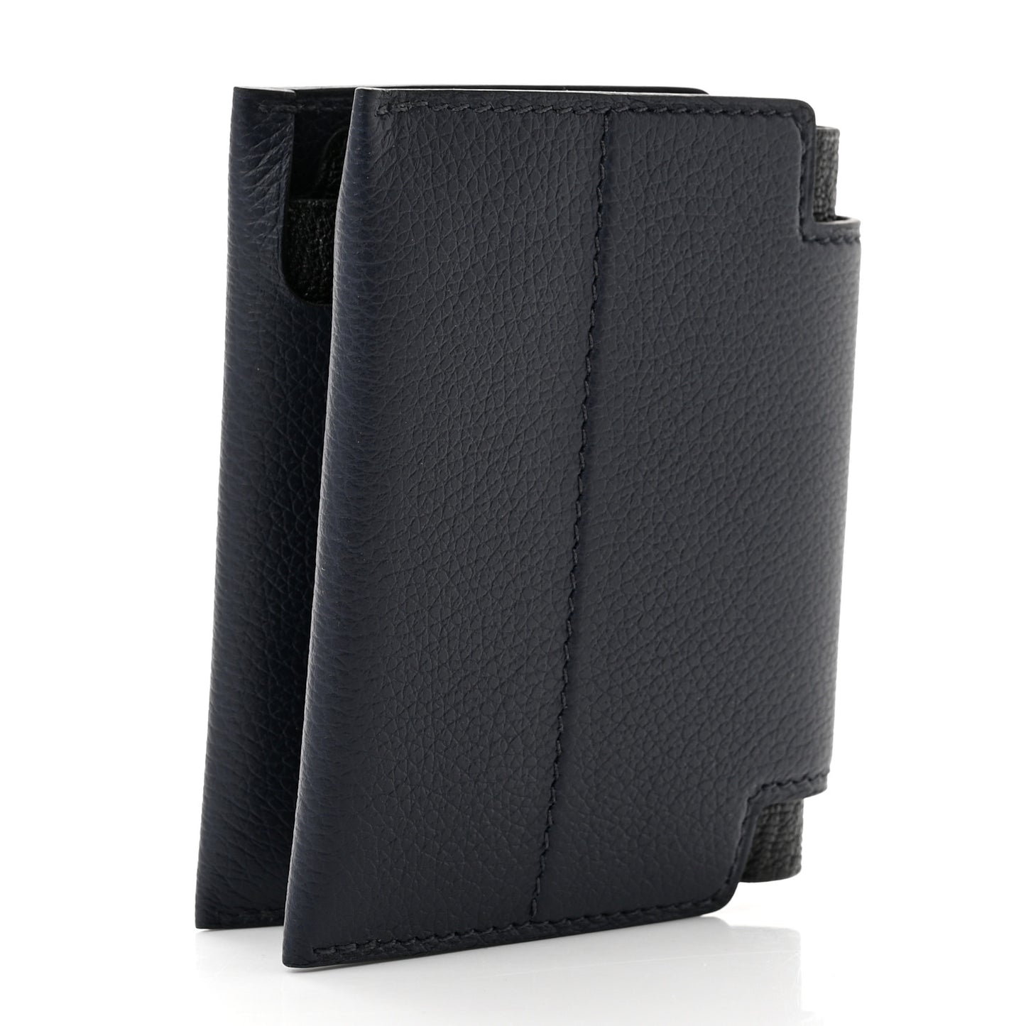 Evercolor Chevre Mysore Open Vertical Card Holder Bleu Nuit Black