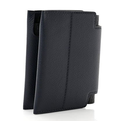 Hermes Evercolor Chevre Mysore Open Vertical Card Holder Bleu Nuit Black 3 of 6