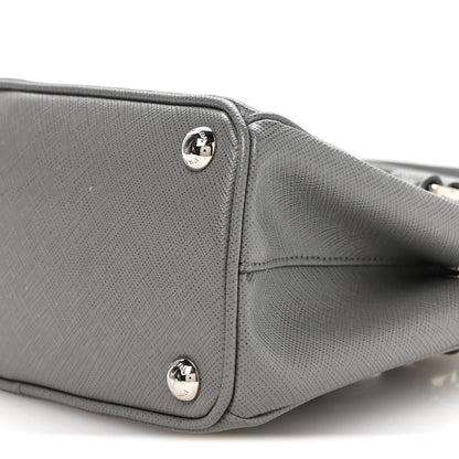 Prada Saffiano Micro Galleria Double Zip Tote Marmo 10 of 10