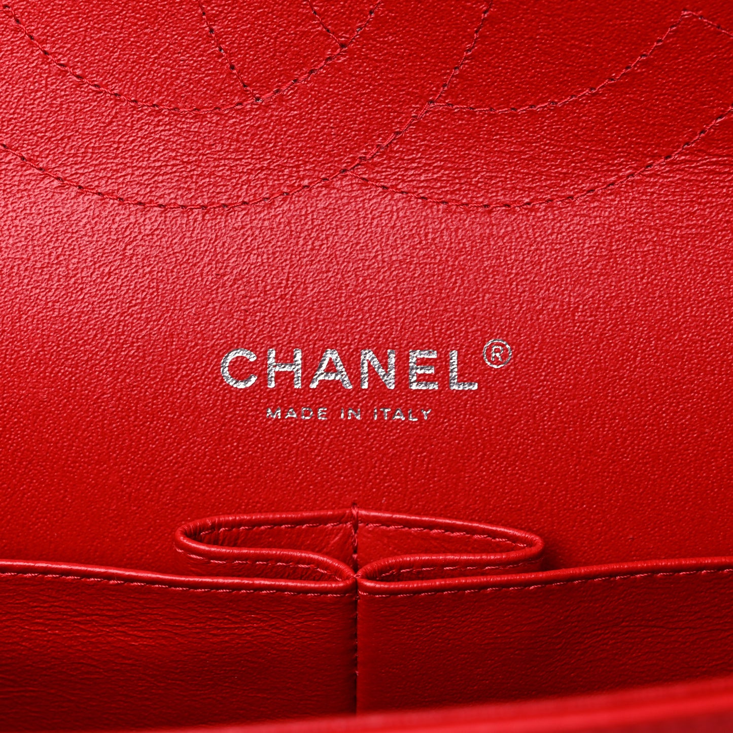 Patent Chevron Quilted Jumbo Double Flap Red