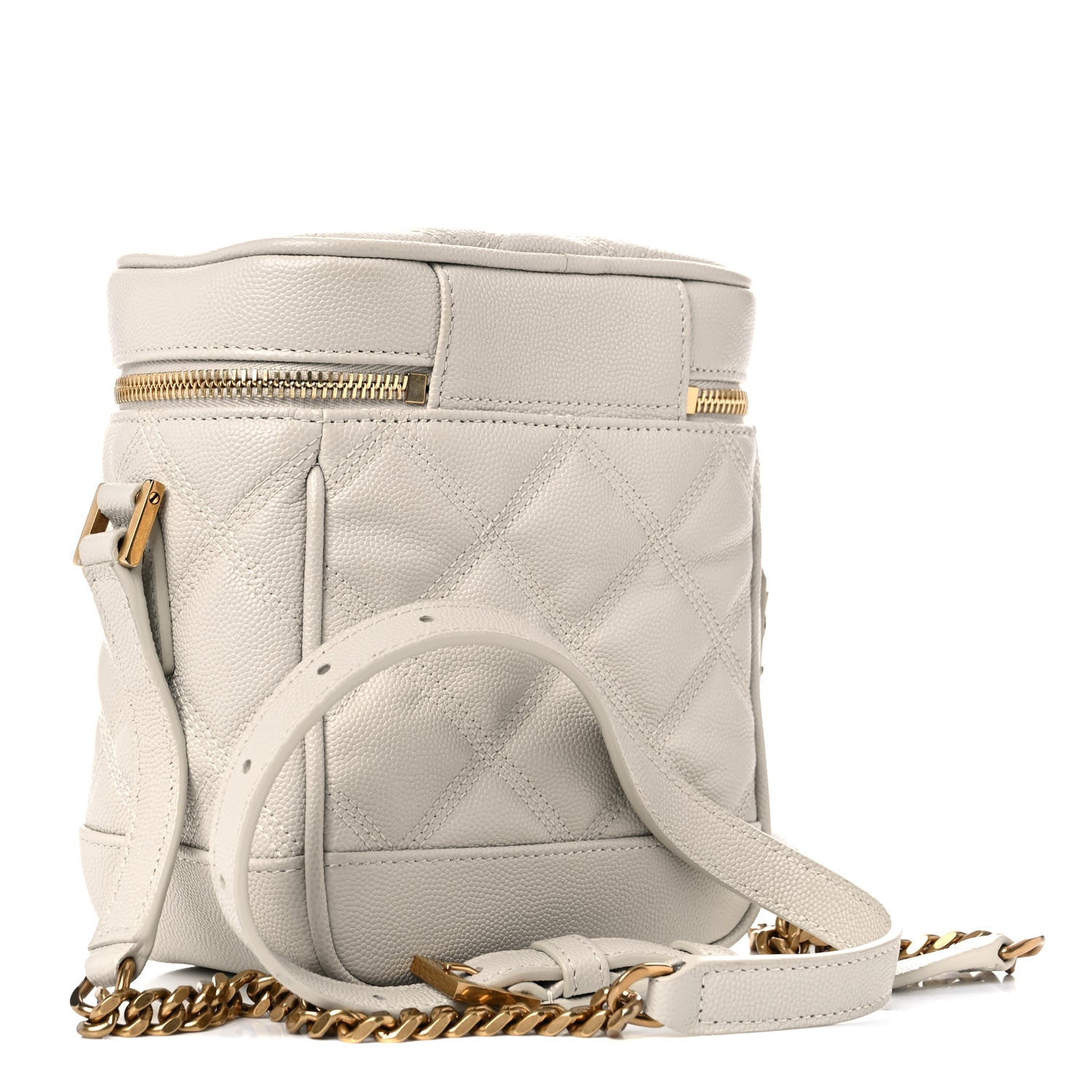 Saint Laurent Grain de Poudre Quilted 80's Vanity Bag Crema Soft 3 of 9